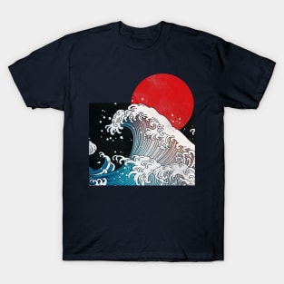 Hokusai Kaiju - Vintage Version T-Shirt